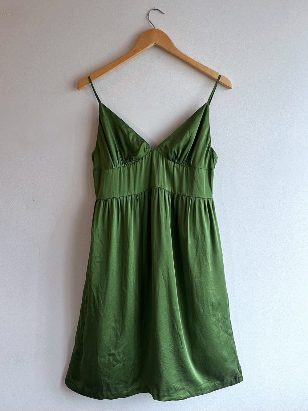 Jacob Connexion Silk Satin Green Fairycore Dress Sz 11/12 Pockets